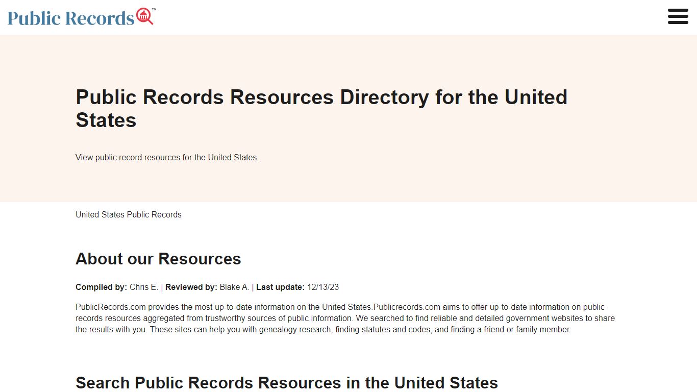 National Public Records Directory | PublicRecords.com